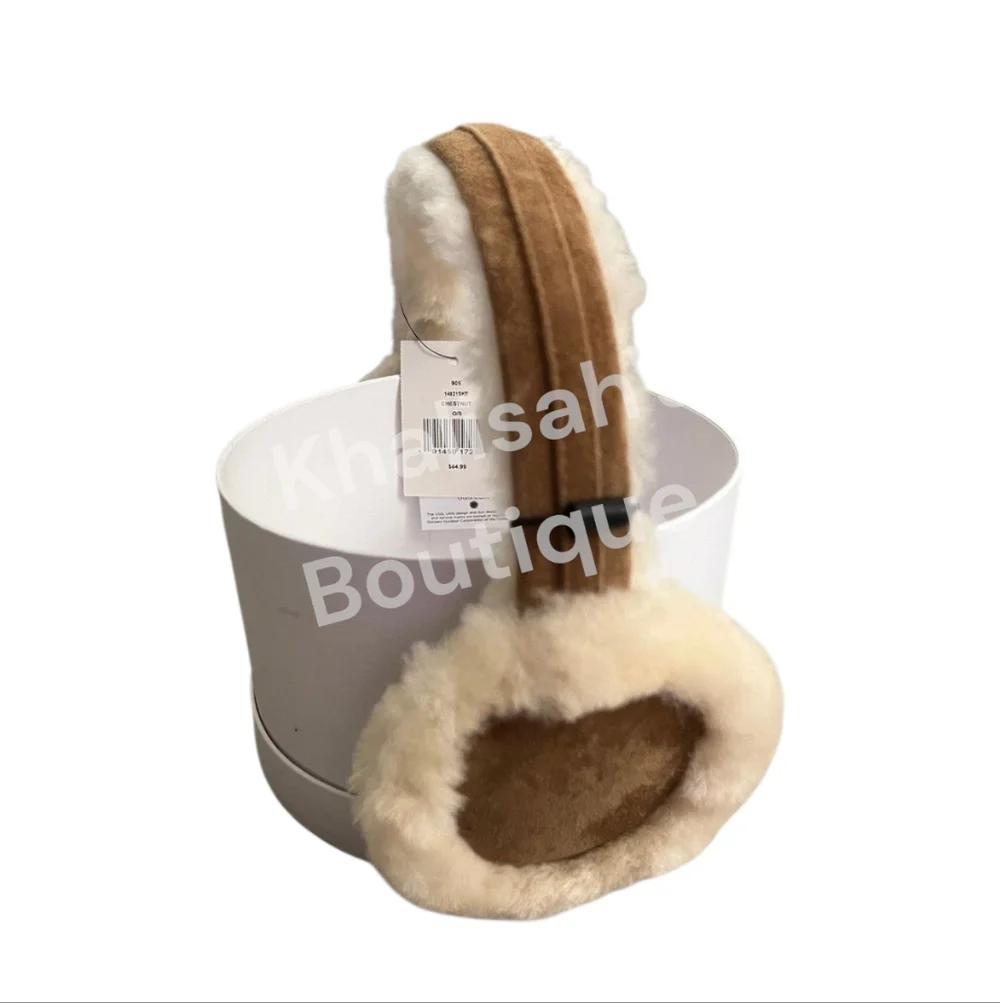 BNIB NWT UGG Women's Water Resistant Sheepskin Earmuffs with Embroidered Logo - Picture 11 of 16
